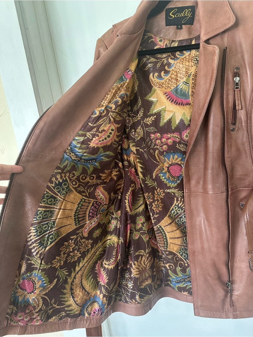 Scully Light Brown Long Leather Jacket Feminine Size S - Picture 5 of 9